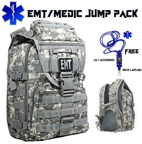 Emt medic first responder backpack camo duty bag - first aid emergency jump kit for sale