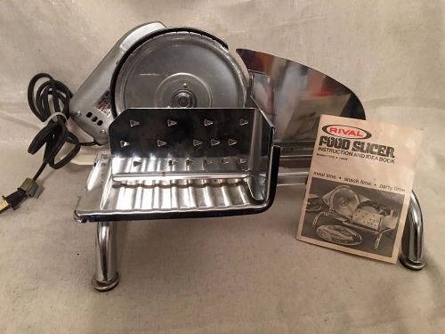Rival Electric Food, Meat &amp; Cheese Deli Food Slicer Model #1101E/4 Chrome
