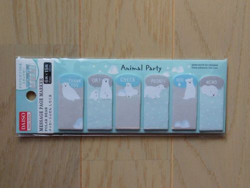 Cute Polar Bear Message Page Marker Sticky Post-it Bookmark Marker Memo Tag
