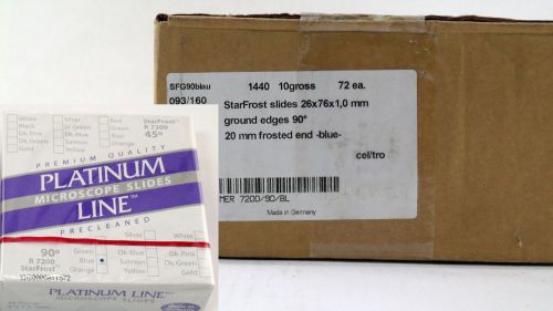 Platinum Line Microscope Slides 7200 90corners Frosted Blue End Ground 1440pcs