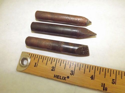3 Vintage Hexacon Soldering Iron Tips 4&#034; Long and 5/8&#034; Diameter - Durotherm