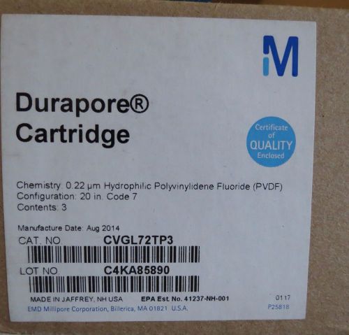 Millipore Durapore Cartridge Filters 20 in. 0.22 µm Code 7 # CVGL72TP3