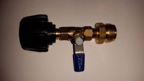 Propane Tank Adapter -Convert ACME/QCC to disposable type with BALL VALVE brass!