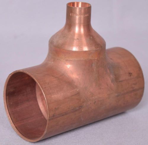 New streamline copper tee reducer measures 2-1/2&#034; x 3/4&#034; x 2-1/2&#034;  free shipping for sale