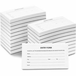 2000 Entry Forms for Raffle (White, 20 Ticket Pads)