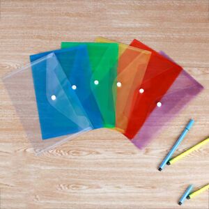 5pcs Plastic Envelopes Document Folder Letter Transparent File Envelopes New BA