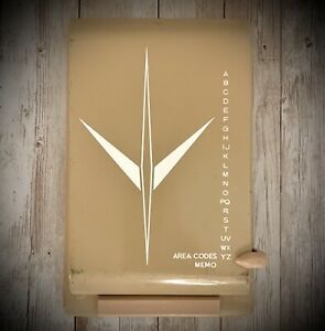 VTG Bates List Finder Director Model Tan Metal Flip Up Directory w/ Cards &amp; Pad