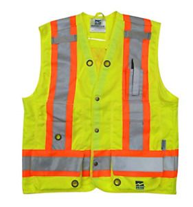Viking Open Road 150 Denier Surveyor Safety Vest with 2&#034; Vi-brance Reflective 4&#034;