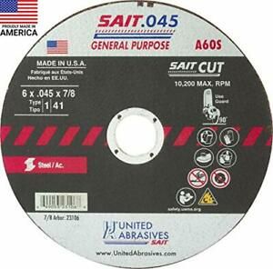 United Abrasives-SAIT 23106 A60S General Purpose Cut-Off Wheels Type 1/Type 4...