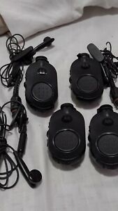 4 Motorola NNTN8143C Bluetooth  Wireless Push-To-Talk .set of 4.with 3 headsets