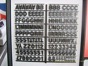 1&#034; Coca-Cola Black Menu Board Letters,Numbers &amp; Symbols Set