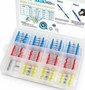 TICONN 400 Pcs Solder Seal Wire Connectors, Heat Shrink Butt Connectors