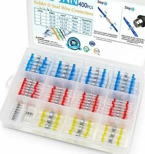 TICONN 400 Pcs Solder Seal Wire Connectors, Heat Shrink Butt Connectors