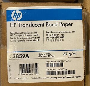 HP Translucent Bond Paper C3859A | 36in x 150ft (914mm x 45,7mm) 67 G/m^2