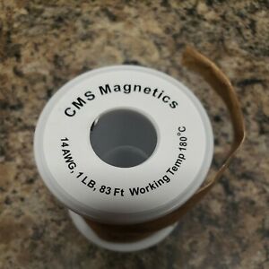 14 AWG Gauge Enameled Copper Magnet Wire 1.0 lbs 83&#039; Length 180°C