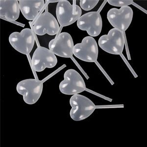 50Pcs New Heart Shaped Squeeze Transfer Oils Liquid Pipettes Eye Dropper VV