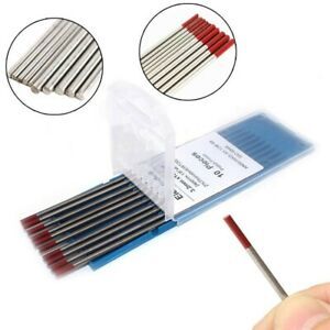 10x WT20 TIG Welding Thoriated Tungsten Electrode Rods High Conductivity 175 MM