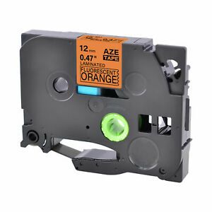 1PK Compatible Brother TZ TZe-B31 Black on Fluo Orange Label Tape Cassette 12mm