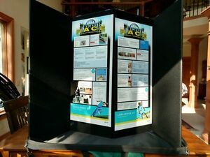 Pactiva Tabletop Table Top Trade Show Conference Display - 4 Panel 14&#034;x35&#034; Black