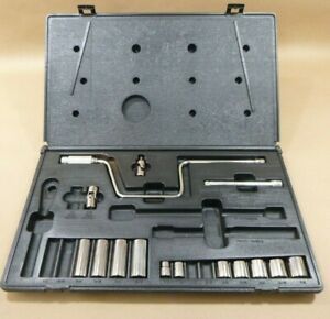 KD TOOLS USA SOCKET SPEEDER 3/8&#034; 15PC SET HARD CASE FLEX SOCKET EXTENSION CHROME