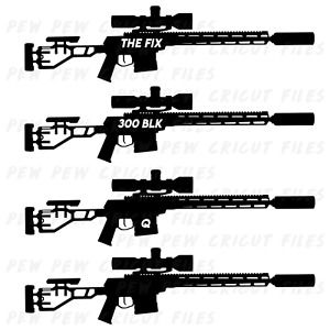 The Fix SVG - Gun Cricut Files - Q Rifle Silhouettes - AR15 Vector File