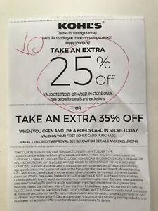*New* Kohl&#039;s 25% off Coupon (Exp 7/14/21) In Store Only