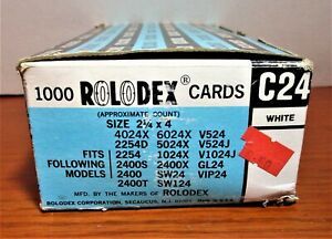 700+ Vintage Rolodex 2-1/4&#034; x 4&#034; C24 White Refill Cards