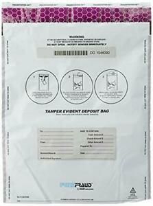 MMF Industries FREEZFraud Deposit Bags 12 x 16 Inches 100 Bags Per Pack White...