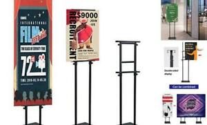 Heavy Duty Floor Standing Sign Holder with Non-Slip Mat Base, Adjustable