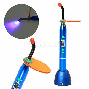 Dental 10W Wireless Cordless LED Curing Light Lamp Machine 1800mw US/EU Blue