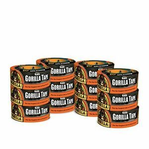 Gorilla 6001203-12 Duct Tape, 1.88&#034; x 12 yd, Black,(Pack of 12), 12 - Pack Piece