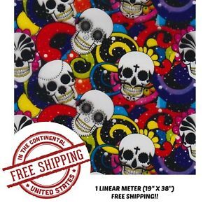 Hydrographic Film Water Transfer Hydro Dipping Dip Sugar Skull 5 Film 19&#034; x 38&#034;