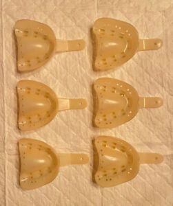 Lot of 6 Upper Bel Vac Dental Impression Trays Fully Autoclavable Size Medium
