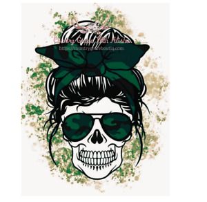 Camouflage Skull Mama Sublimation Transfer Ready to Press