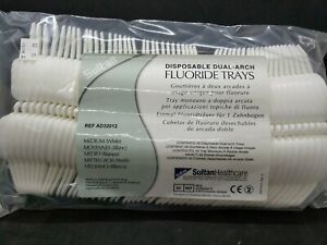11-Bags (50 each) Dental Fluoride Disposable Dual Arch Trays Medium White 10G1