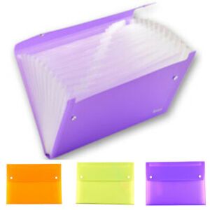 Plastic A4-Paper Expanding File Folder Pocket Document Organizer Envelope Pouch