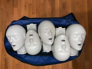 LOT OF 5 CPR PROMPT ADULT CPR TRAINING MANIKINS W/ CARRYING BAG