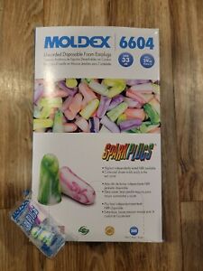 200 Pair Moldex SparkPlugs 6604 Uncorded Soft Foam Ear Plugs NRR 33