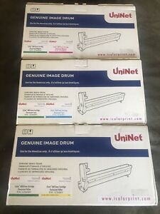 uninet icolor 600 FLUORESCENT CMY Stater Kit Drum and Toner  NEW