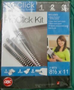 PROCLICK MODULAR BINDING SYSTEM PRO CLICK KIT BLACK SPINES WITH 50 COUNT PAGES