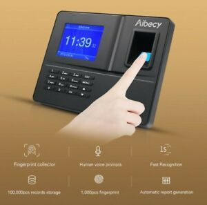 Aibecy H6 Fingerprint &amp; Password Time Attendance Machine Biometric 3.2 in TFT