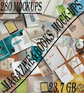280 MOCKUPS FOR BOOK &amp; MAGAZINE TO PRESENT YOUR PHOTOSHOP DESIGNS, PSD FORMAT