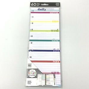 Happy Planner DAILY SCHEDULE Half Sheet Notebook Fill Paper - 60 sheets