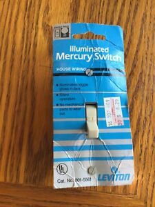 Leviton IVORY Single Pole Illuminated Switch Silent Mercury 801- 5561 NEW