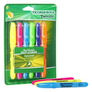 TICONDEROGA 47076 HIGHLIGHTERS DESK STYLE 6 COLORS