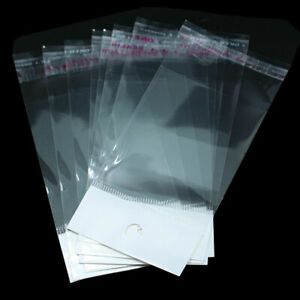 4.5x8&#034; 100 Clear Hang Hole Bags Reclosable Baggies Jewelry OPP Storage Plastic