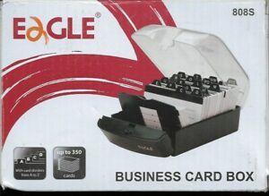 EAGLE BUSINESS CARD BOX HOLDS UP TO 350 BUSINESS CARDS NIB