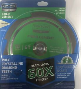 CENTURY 09986 DRILL/Tool Circular Saw Blade 10&#034; 6 teeth 5/8&#034; Arbor Fiber Cement