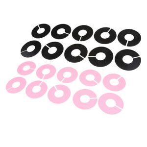 20Pcs Clothing Rack Size Dividers Wardrobe Round Hangers Dividers Pink+Black