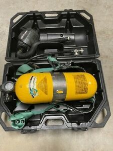 MSA AIR MASK SCBA AIR WORK MASK PRESSURE DEMAND, USED, GOOD CONDITION, WORKS
